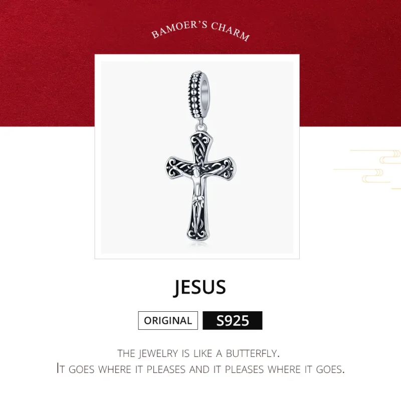 (imagine pentru) Talisman pandantiv Tip Pandora cu Crucea lui Isus din argint - SCC1407 - Vizualizare 8