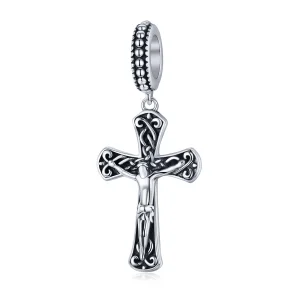 (imagine pentru) Talisman pandantiv Tip Pandora cu Crucea lui Isus din argint - SCC1407