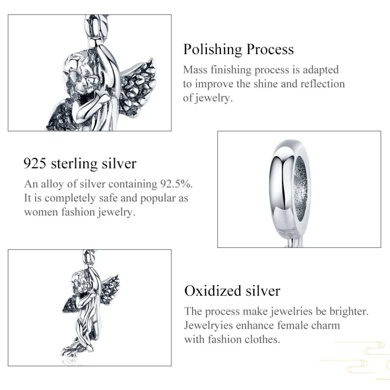 (imagine pentru) Talisman pandantiv Tip Pandora cu Cupidon din argint - SCC1405 - Vizualizare 6