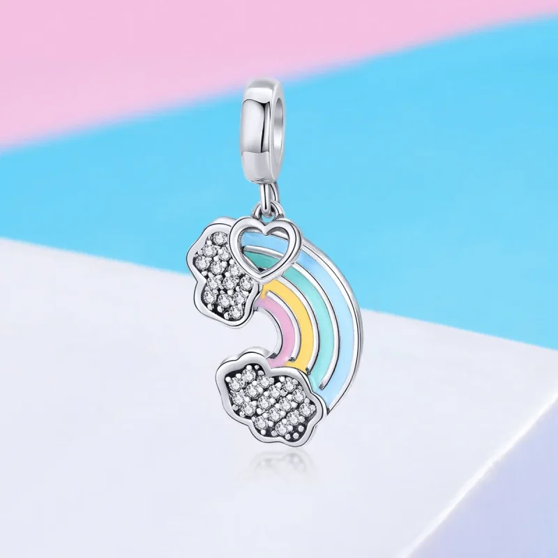 (imagine pentru) Talisman pandantiv Tip Pandora cu Curcubeu după ploaie din argint - SCC905 - Vizualizare 2