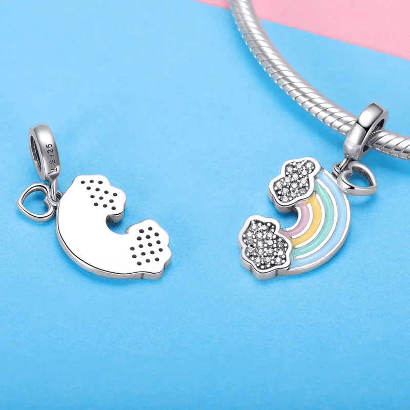 (imagine pentru) Talisman pandantiv Tip Pandora cu Curcubeu după ploaie din argint - SCC905 - Vizualizare 4