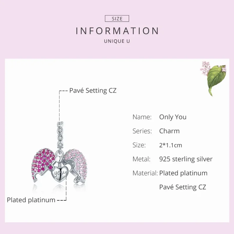 (imagine pentru) Talisman pandantiv Tip Pandora cu Doar tu din argint - BSC282 - Vizualizare 7