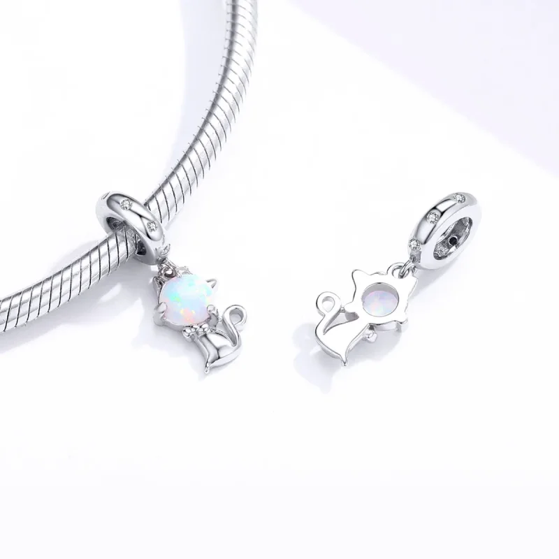 (imagine pentru) Talisman pandantiv Tip Pandora cu Dragă Kitty din argint - BSC235 - Vizualizare 4