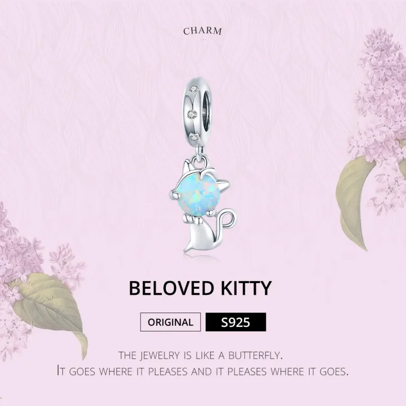 (imagine pentru) Talisman pandantiv Tip Pandora cu Dragă Kitty din argint - BSC235 - Vizualizare 6