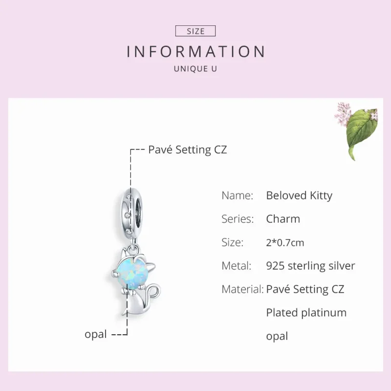 (imagine pentru) Talisman pandantiv Tip Pandora cu Dragă Kitty din argint - BSC235 - Vizualizare 7