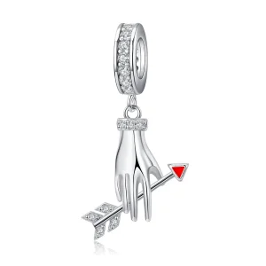(imagine pentru) Talisman pandantiv Tip Pandora cu Dragoste săgeată din argint - SCC1375