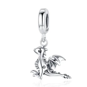 (imagine pentru) Talisman pandantiv Tip Pandora cu Ești un dragon magic din argint - SCC1322