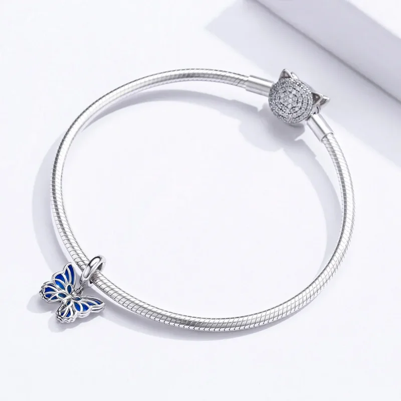 (imagine pentru) Talisman pandantiv Tip Pandora cu Fluture din argint - BSC149 - Vizualizare 3