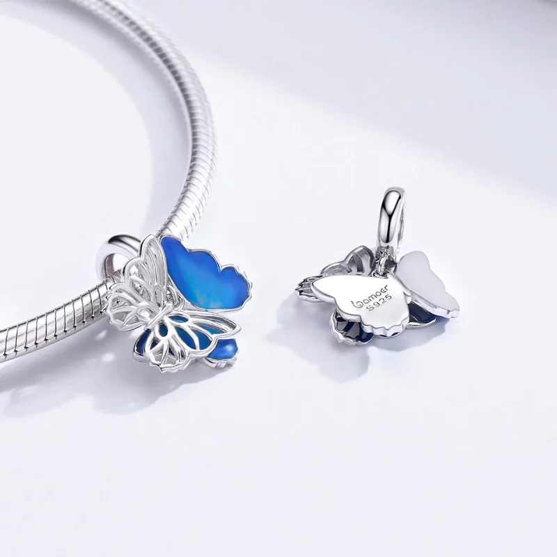 (imagine pentru) Talisman pandantiv Tip Pandora cu Fluture din argint - BSC149 - Vizualizare 4