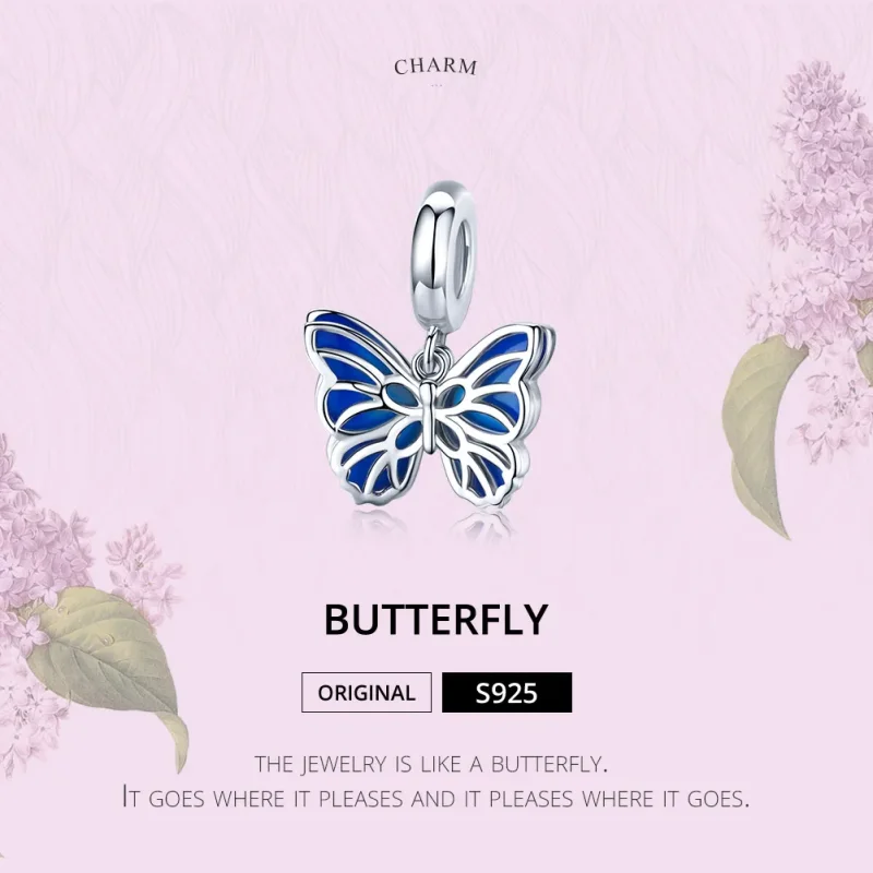 (imagine pentru) Talisman pandantiv Tip Pandora cu Fluture din argint - BSC149 - Vizualizare 6