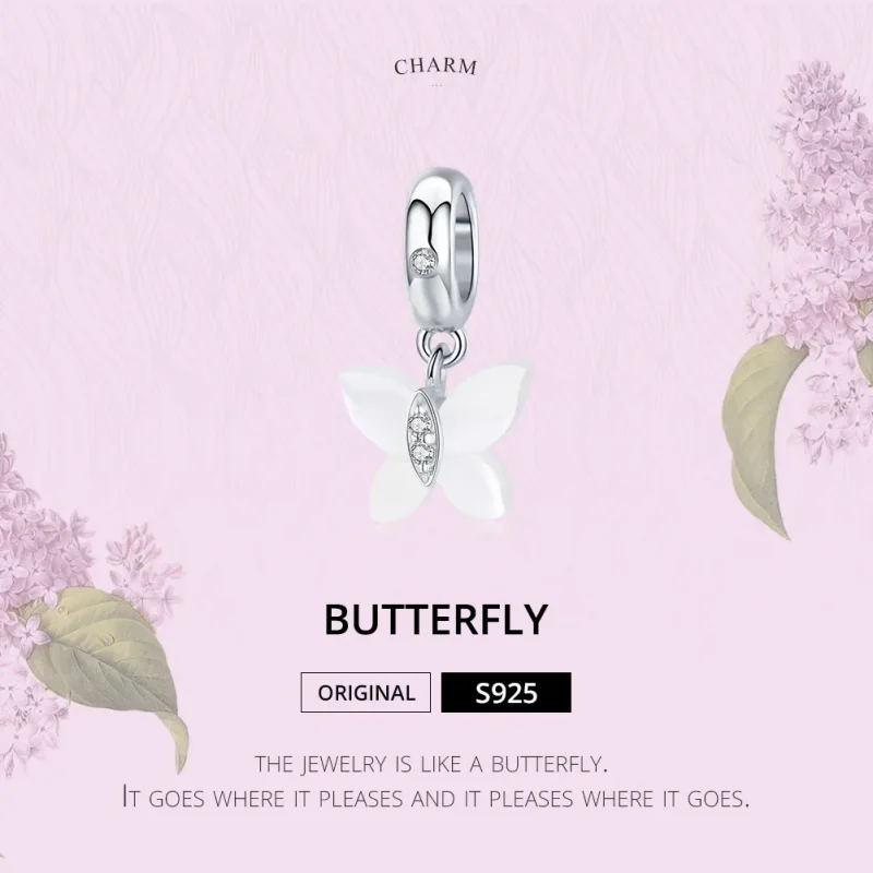 (imagine pentru) Talisman pandantiv Tip Pandora cu Fluture din argint - SCC1414 - Vizualizare 6