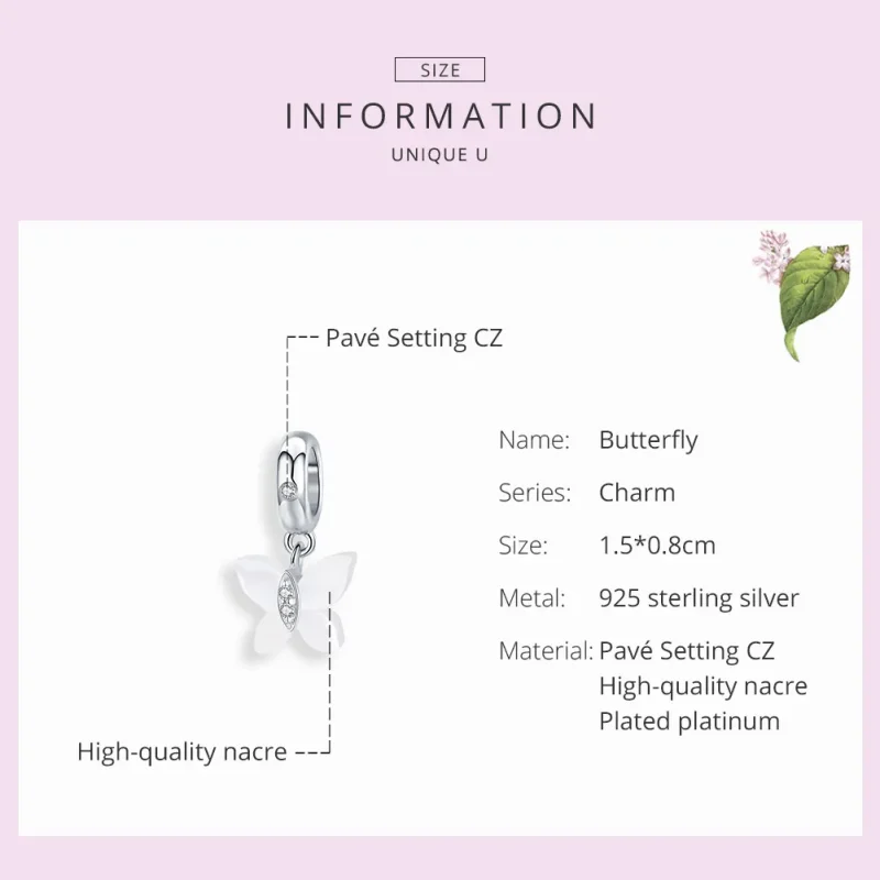 (imagine pentru) Talisman pandantiv Tip Pandora cu Fluture din argint - SCC1414 - Vizualizare 7