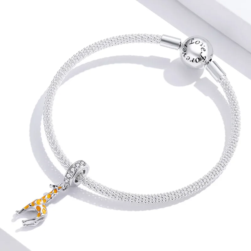 (imagine pentru) Talisman pandantiv Tip Pandora cu Girafă din argint - BSC258 - Vizualizare 3