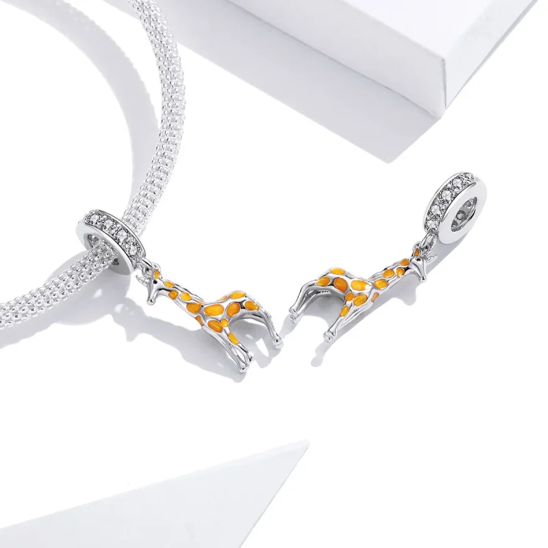 (imagine pentru) Talisman pandantiv Tip Pandora cu Girafă din argint - BSC258 - Vizualizare 4
