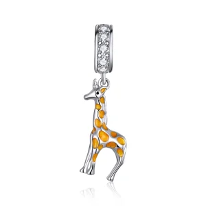 (imagine pentru) Talisman pandantiv Tip Pandora cu Girafă din argint - BSC258