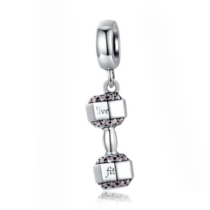 (imagine pentru) Talisman pandantiv Tip Pandora cu Haltere din argint - SCC1340