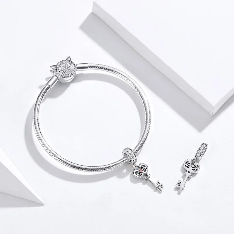 (imagine pentru) Talisman pandantiv Tip Pandora cu Heartslock din argint - BSC092 - Vizualizare 4