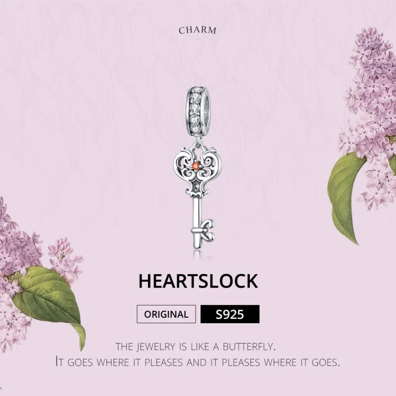 (imagine pentru) Talisman pandantiv Tip Pandora cu Heartslock din argint - BSC092 - Vizualizare 5