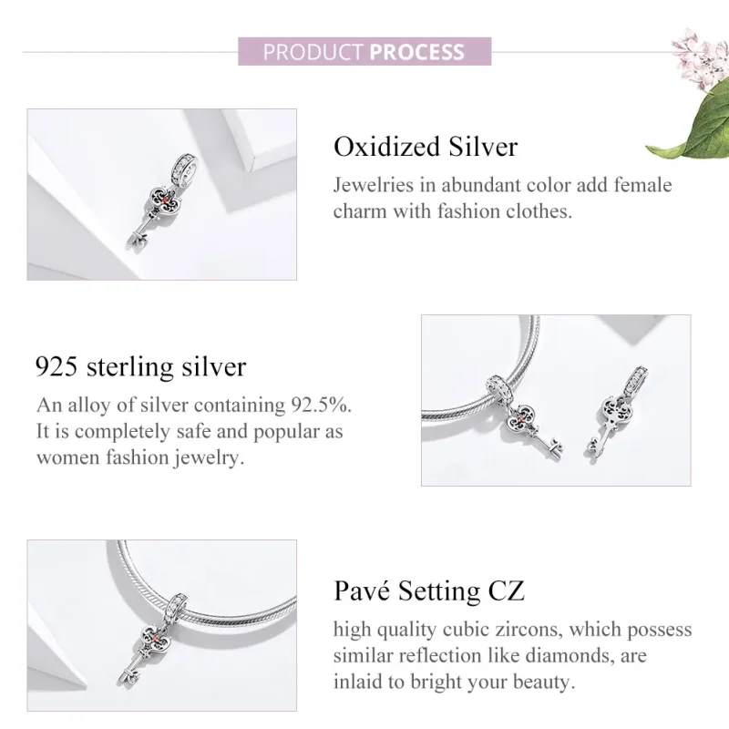 (imagine pentru) Talisman pandantiv Tip Pandora cu Heartslock din argint - BSC092 - Vizualizare 7
