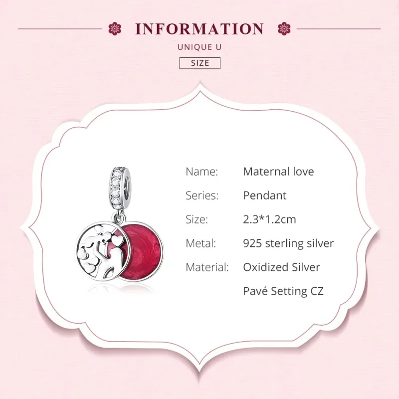 (imagine pentru) Talisman pandantiv Tip Pandora cu Iubirea maternă din argint - SCC1460 - Vizualizare 6