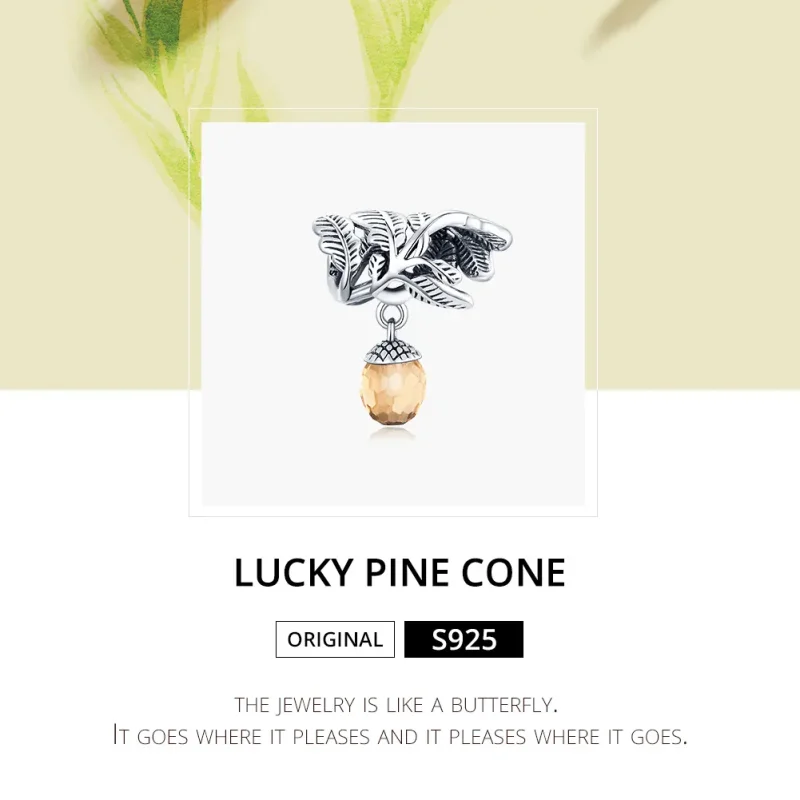 (imagine pentru) Talisman pandantiv Tip Pandora cu Lucky Pine Cone din argint - BSC336 - Vizualizare 6