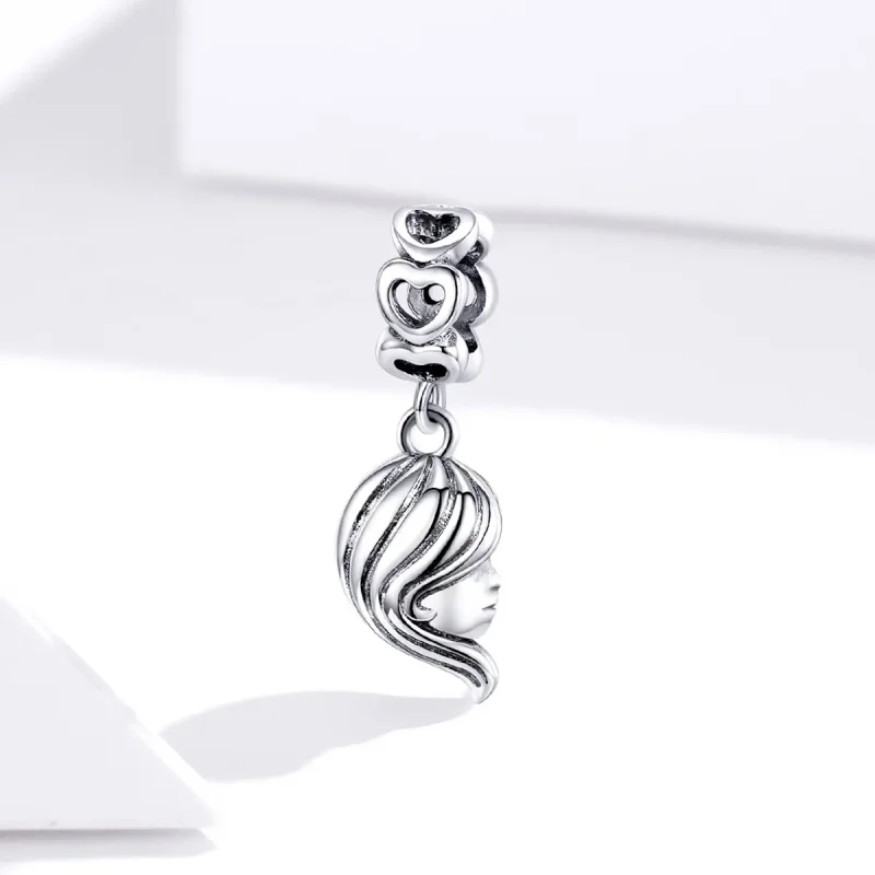 (imagine pentru) Talisman pandantiv Tip Pandora cu Mama si fiica din argint - BSC275 - Vizualizare 2