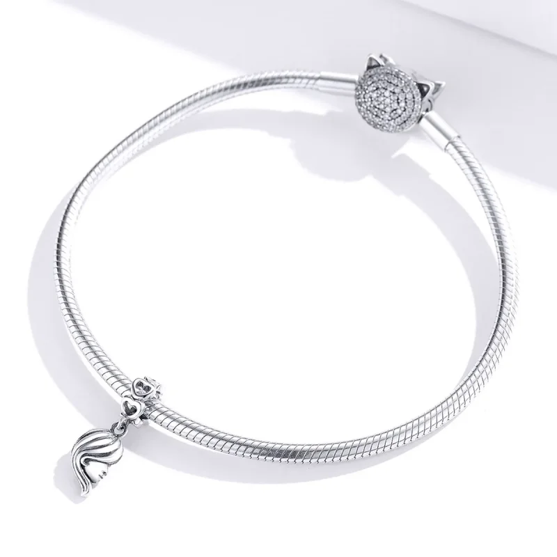 (imagine pentru) Talisman pandantiv Tip Pandora cu Mama si fiica din argint - BSC275 - Vizualizare 3