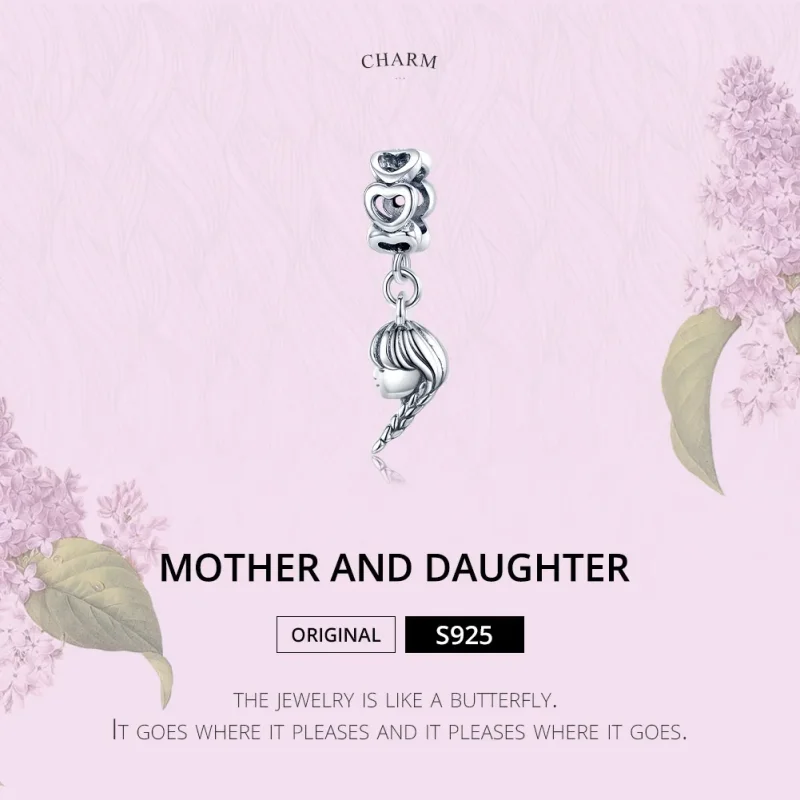 (imagine pentru) Talisman pandantiv Tip Pandora cu Mama si fiica din argint - BSC276 - Vizualizare 6
