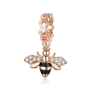 (imagine pentru) Talisman pandantiv Tip Pandora cu Mica albina din aur rose - BSC370