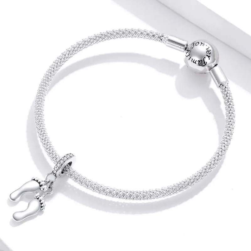(imagine pentru) Talisman pandantiv Tip Pandora cu Micii Picioare din argint - SCC1692 - Vizualizare 3
