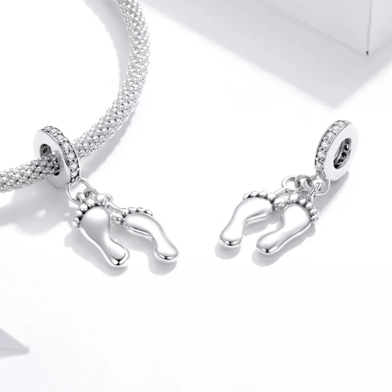 (imagine pentru) Talisman pandantiv Tip Pandora cu Micii Picioare din argint - SCC1692 - Vizualizare 4