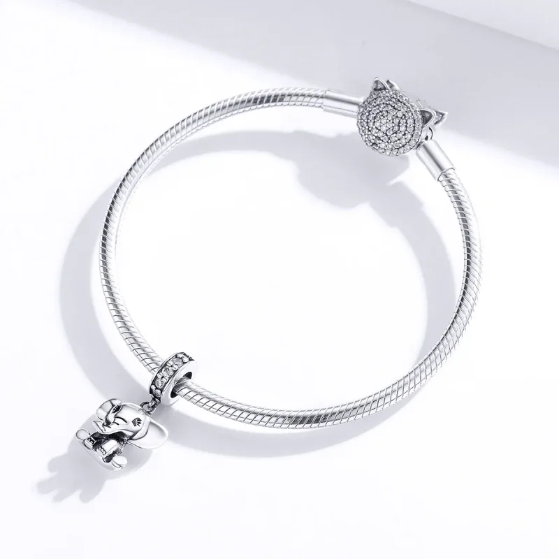 (imagine pentru) Talisman pandantiv Tip Pandora cu Micul Elefant din argint - SCC1338 - Vizualizare 3