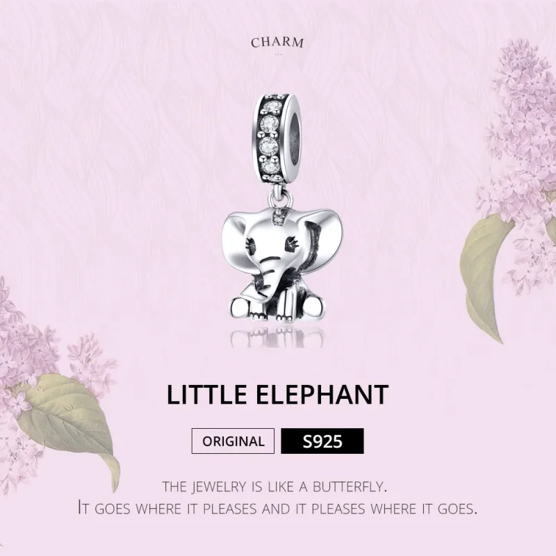 (imagine pentru) Talisman pandantiv Tip Pandora cu Micul Elefant din argint - SCC1338 - Vizualizare 6