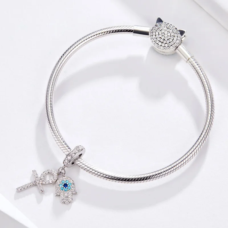 (imagine pentru) Talisman pandantiv Tip Pandora cu Mâna Fatimei din argint - BSC084 - Vizualizare 3