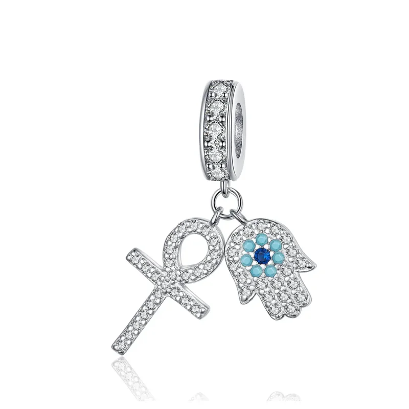 (imagine pentru) Talisman pandantiv Tip Pandora cu Mâna Fatimei din argint - BSC084 - Vizualizare 5