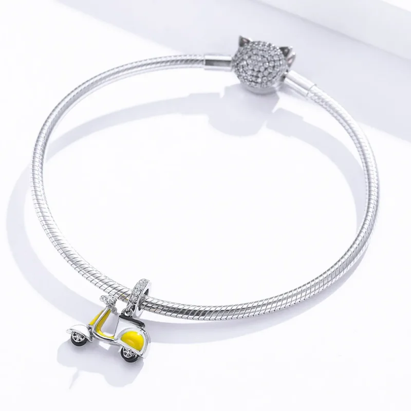 (imagine pentru) Talisman pandantiv Tip Pandora cu Motocicletă din argint - BSC136 - Vizualizare 3