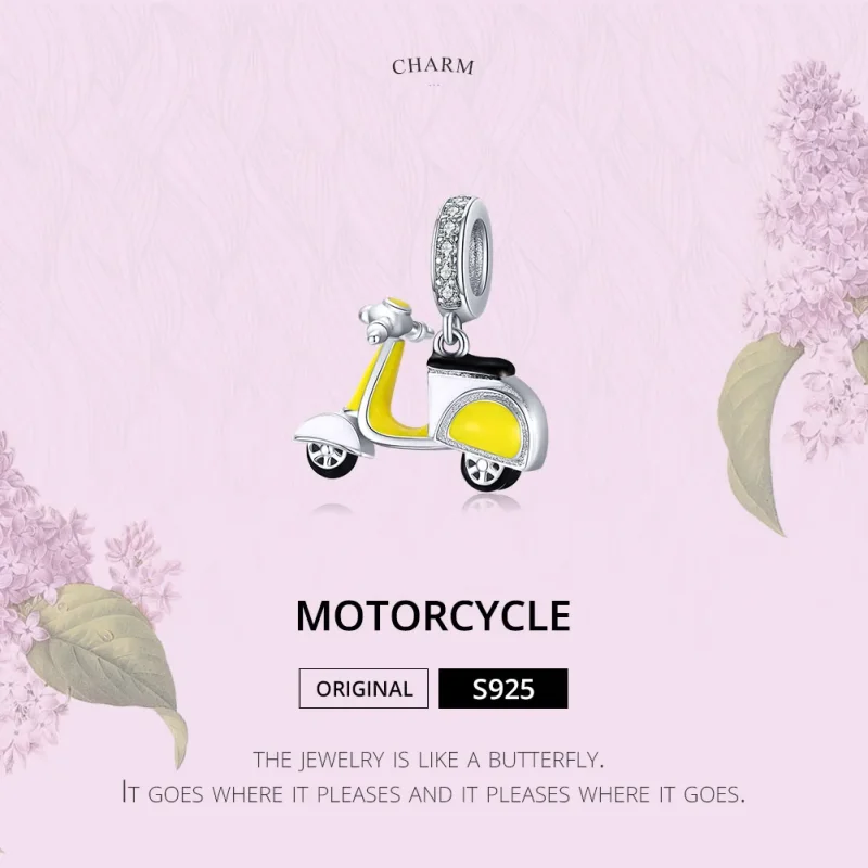 (imagine pentru) Talisman pandantiv Tip Pandora cu Motocicletă din argint - BSC136 - Vizualizare 6