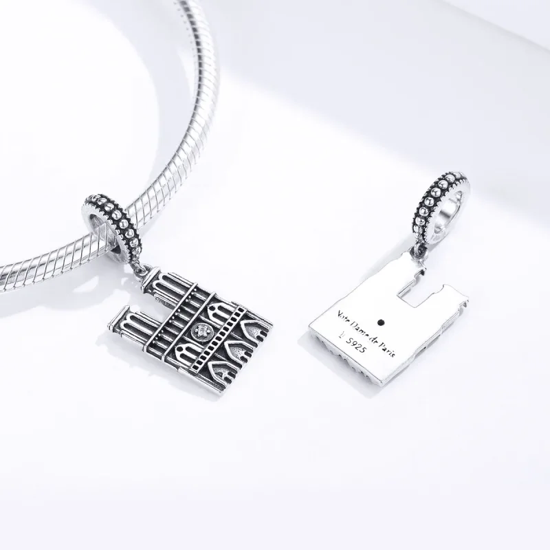 (imagine pentru) Talisman pandantiv Tip Pandora cu Motre Dame De Paris din argint - SCC1328 - Vizualizare 4