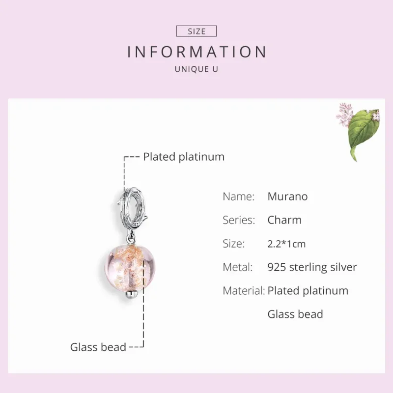 (imagine pentru) Talisman pandantiv Tip Pandora cu Murano din argint - SCC1496 - Vizualizare 7