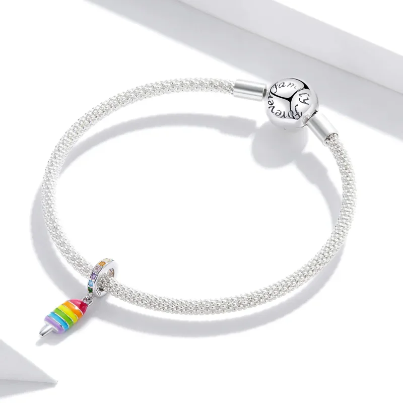 (imagine pentru) Talisman pandantiv Tip Pandora cu Înghețată curcubeu din argint - BSC351 - Vizualizare 2