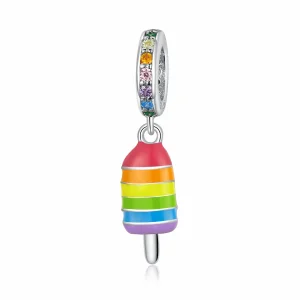 (imagine pentru) Talisman pandantiv Tip Pandora cu Înghețată curcubeu din argint - BSC351