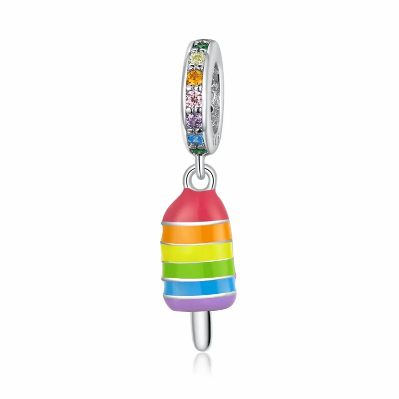 (imagine pentru) Talisman pandantiv Tip Pandora cu Înghețată curcubeu din argint - BSC351