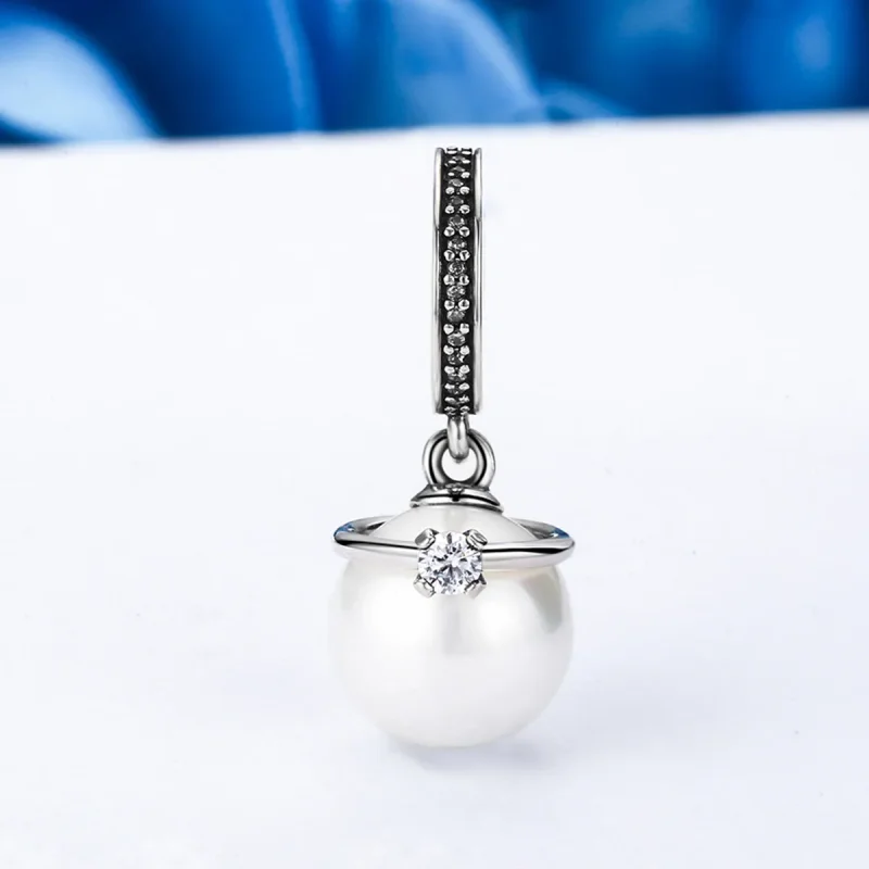 (imagine pentru) Talisman pandantiv Tip Pandora cu Perle elegante din argint - SCC137 - Vizualizare 3