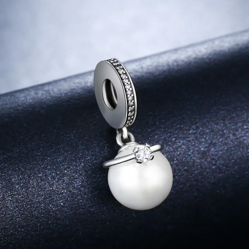 (imagine pentru) Talisman pandantiv Tip Pandora cu Perle elegante din argint - SCC137 - Vizualizare 6