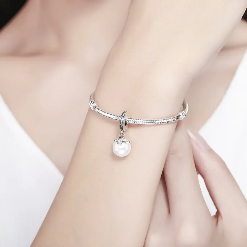 (imagine pentru) Talisman pandantiv Tip Pandora cu Perle elegante din argint - SCC137 - Vizualizare 7