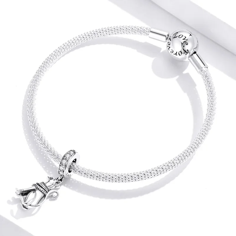 (imagine pentru) Talisman pandantiv Tip Pandora cu Pisica egipteană din argint - SCC1505 - Vizualizare 3