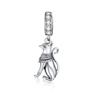 (imagine pentru) Talisman pandantiv Tip Pandora cu Pisica egipteană din argint - SCC1505