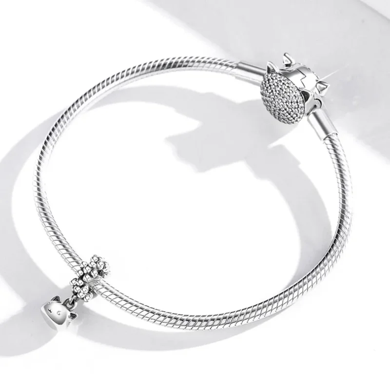 (imagine pentru) Talisman pandantiv Tip Pandora cu Pisoi Swing din argint - SCC1871 - Vizualizare 4