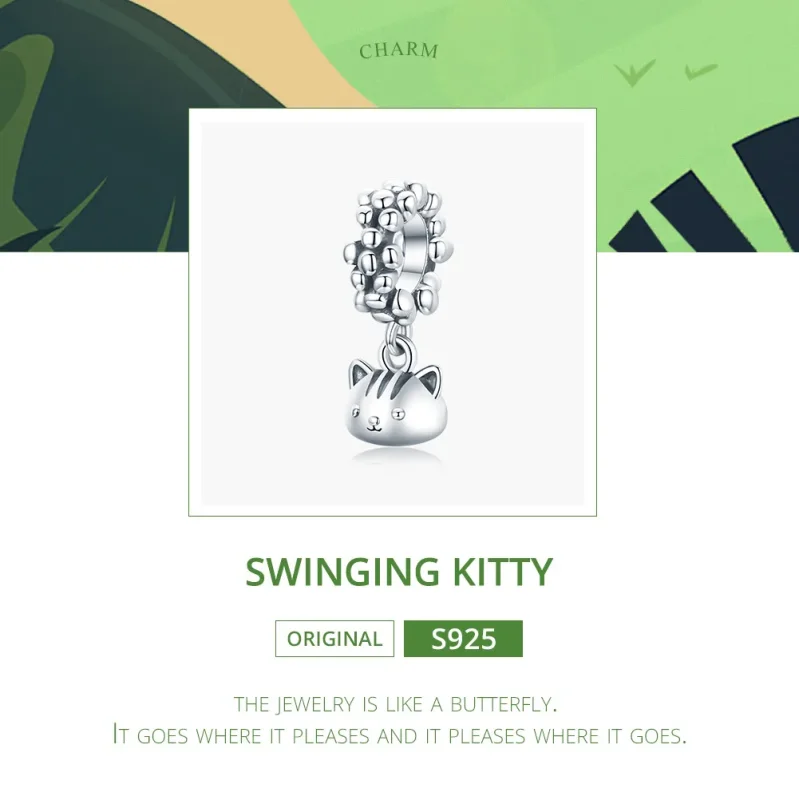 (imagine pentru) Talisman pandantiv Tip Pandora cu Pisoi Swing din argint - SCC1871 - Vizualizare 6