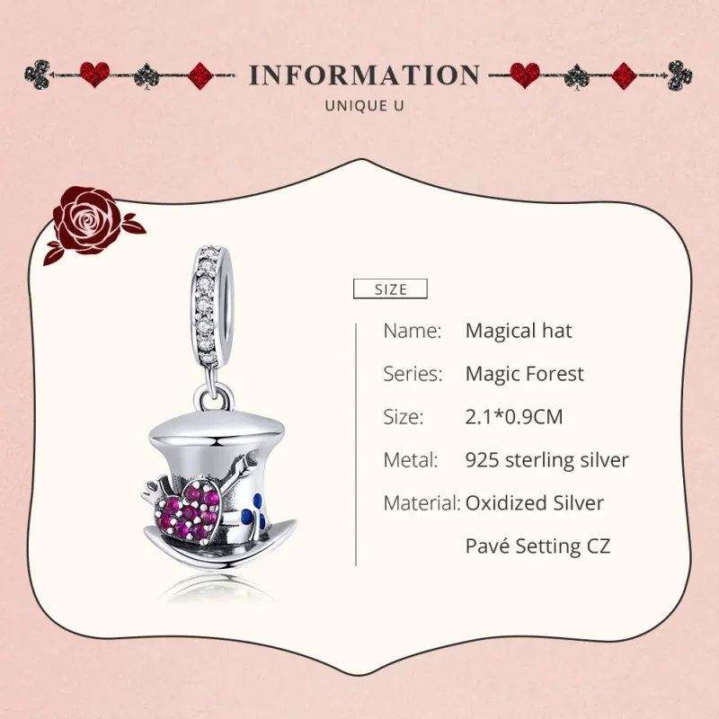 (imagine pentru) Talisman pandantiv Tip Pandora cu Pălărie magică din argint - SCC1441 - Vizualizare 7